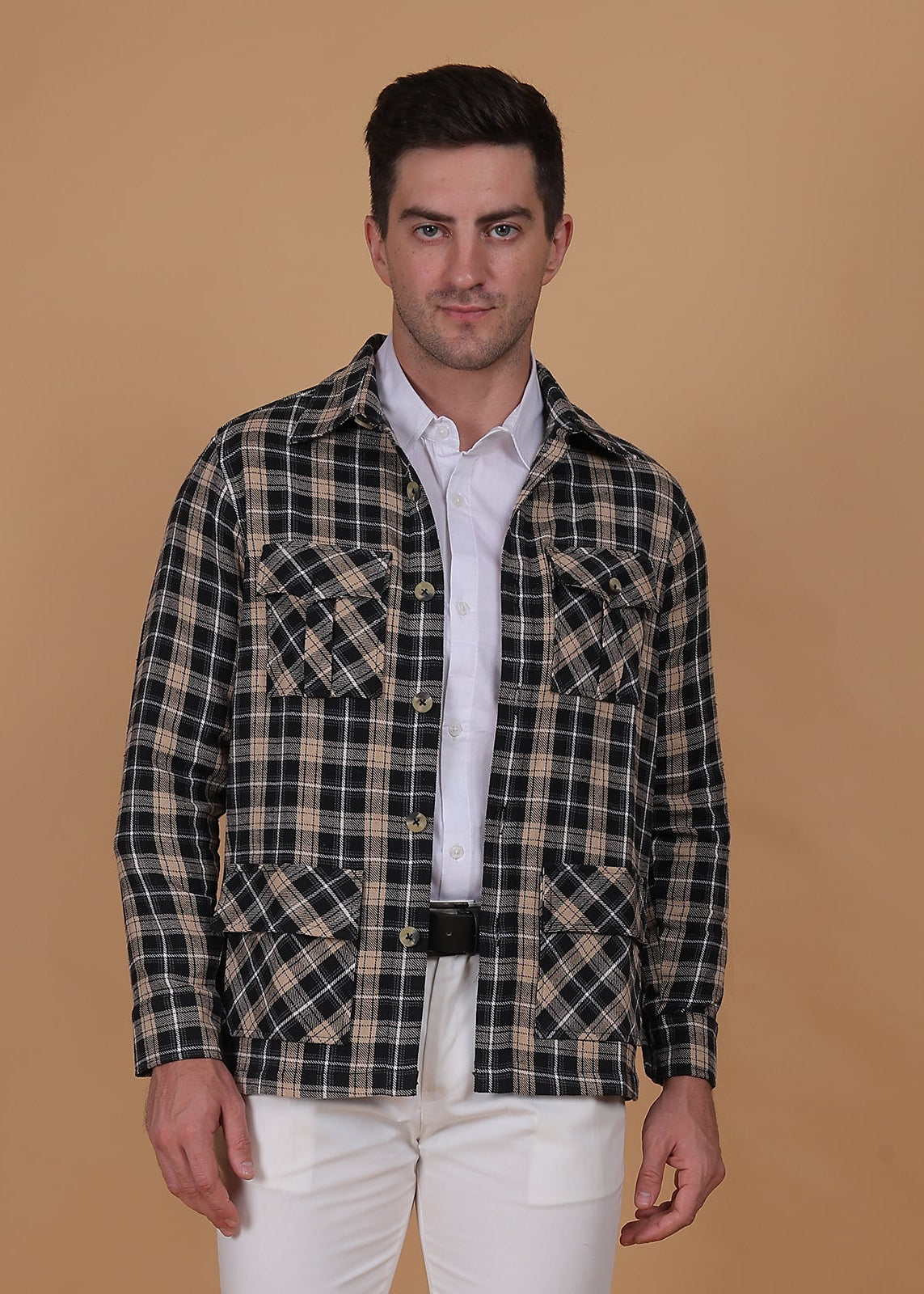 Fabium Elite Check Overshirt from Fabium Fashion, featuring a stylish check pattern, button-up front, and classic outerwear design.