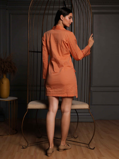 Fabium Rust Orange Blazer-Style Mini Dress - Fabium Fashion