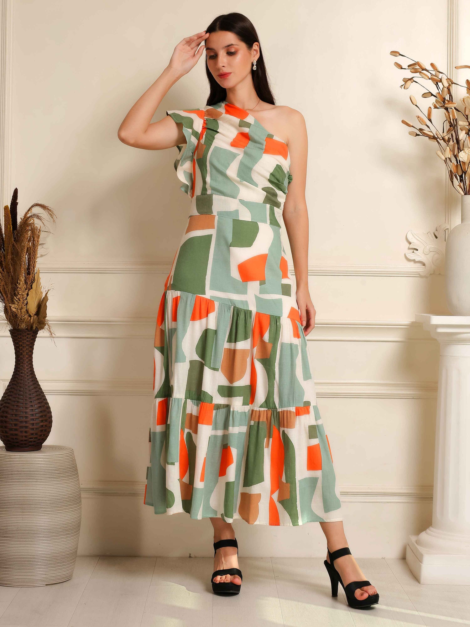 Fabium Terra Flow One-Shoulder Midi Dress - Fabium Fashion