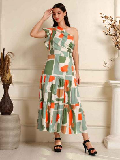 Fabium Terra Flow One-Shoulder Midi Dress - Fabium Fashion