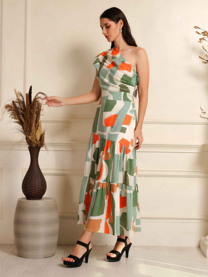 Fabium Terra Flow One-Shoulder Midi Dress - Fabium Fashion