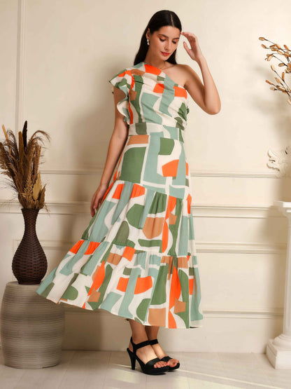 Fabium Terra Flow One-Shoulder Midi Dress - Fabium Fashion