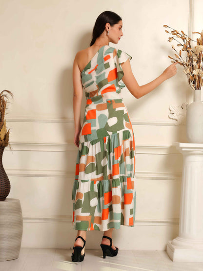 Fabium Terra Flow One-Shoulder Midi Dress - Fabium Fashion